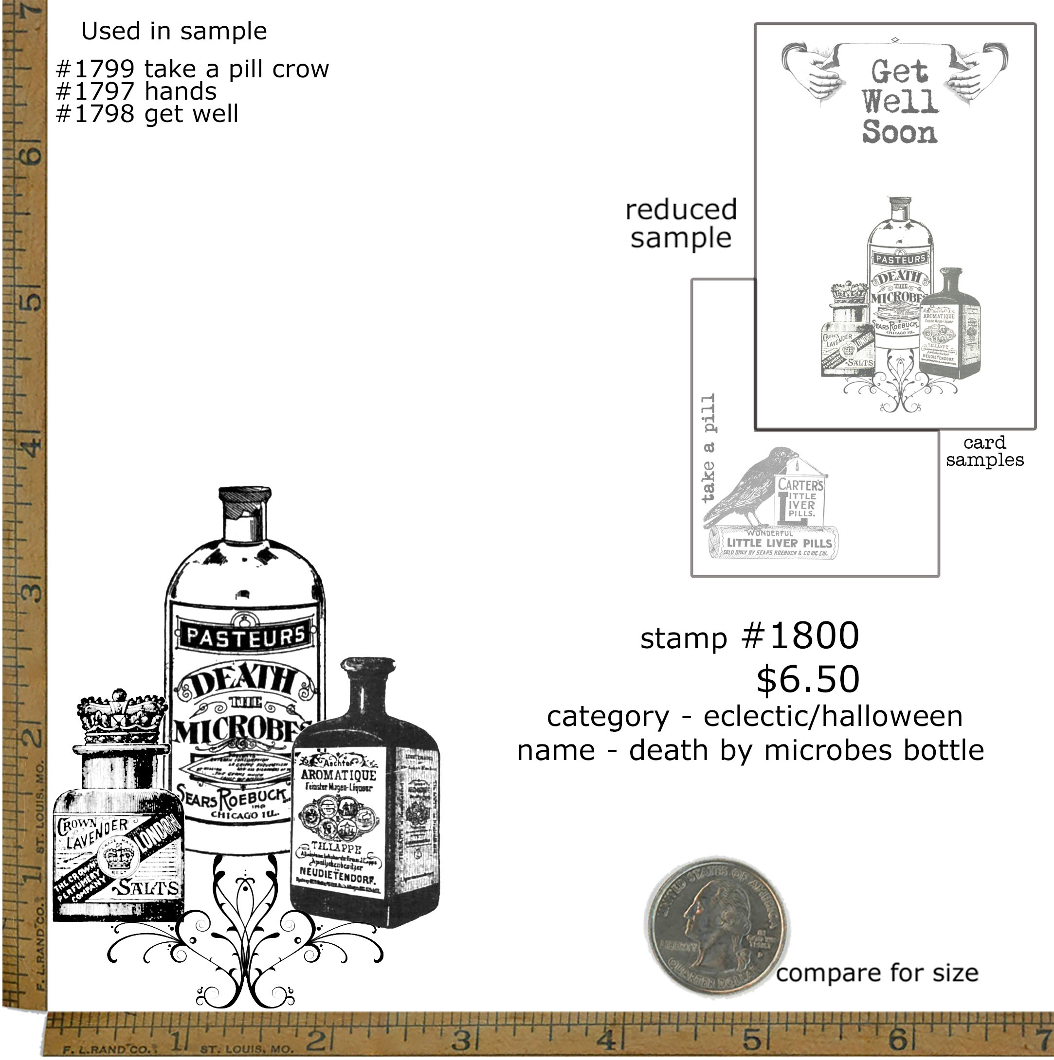 #1800 - Death by Microbes Bottle - Eclectic.Halloween